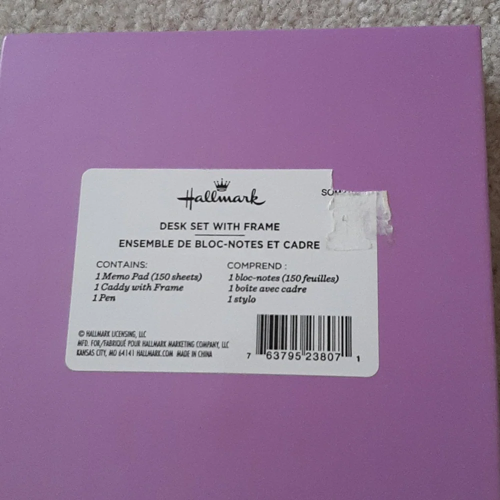 Hallmark Purple and Blue Floral Desk Set With  Frame